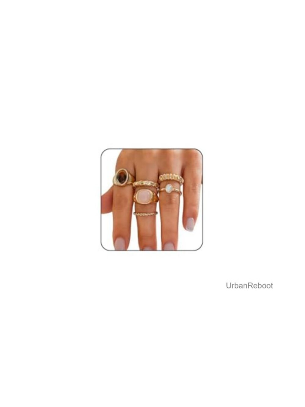 Chunky Stackable Rings Set for Women Adjustable Fashion Statement Zinc Jewelry
